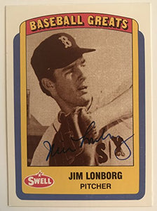 Jim Lonborg Signed Autographed 1990 Swell Greats Baseball Card - Boston Red Sox