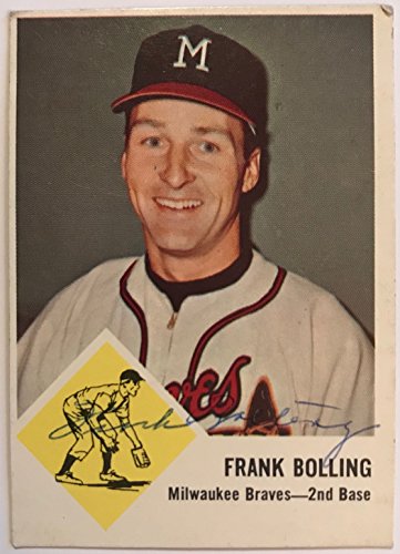 Frank Bolling Signed Autographed 1963 Fleer Baseball Card - Milwaukee Braves