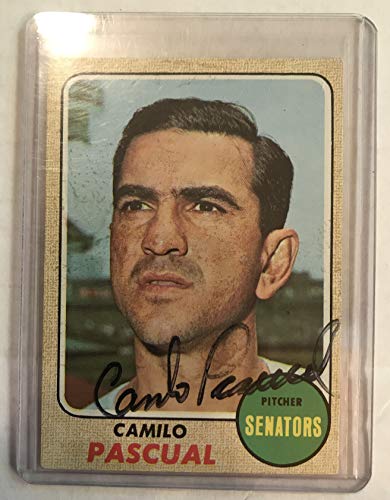 Camilo Pascual Signed Autographed 1968 Topps Baseball Card - Washington Senators