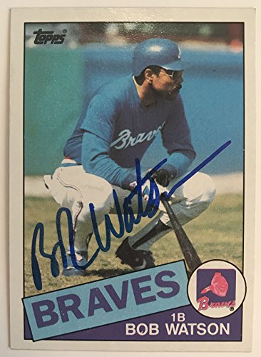Bob Watson Signed Autographed 1985 Topps Baseball Card - Atlanta Braves