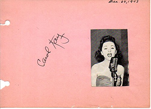Carol Kay Signed Autographed Vintage Autograph Album Page - COA Matching Holograms