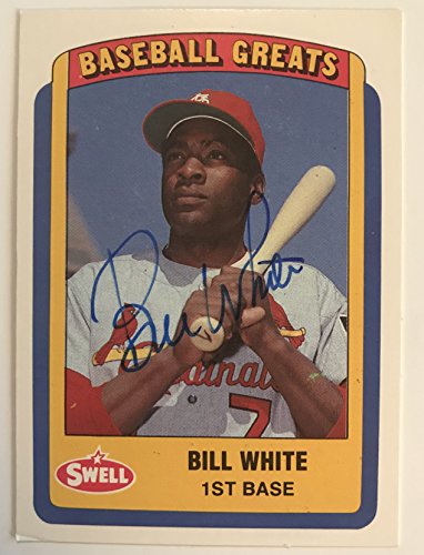 Bill White Signed Autographed 1990 Swell Greats Baseball Card - St. Louis Cardinals