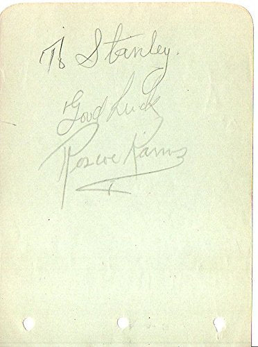 Roscoe Karns (d. 1997) Signed Autographed 'To Stanley' Vintage 1930's Autograph Page