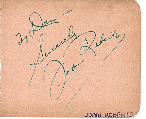 Joan Roberts (d. 2012) Signed Autographed Vintage Autograph Album Page