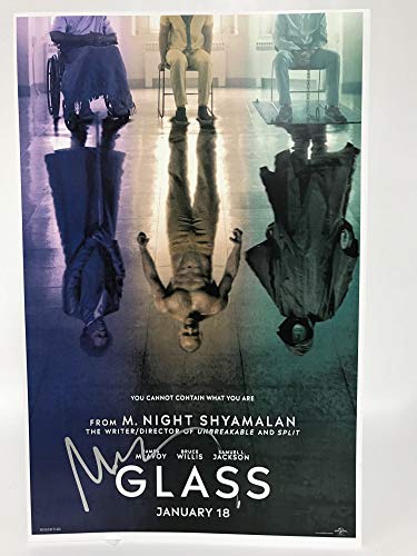 M. Night Shyamalan Signed Autographed 'Glass' Glossy 11x17 Movie Poster - COA Matching Holograms