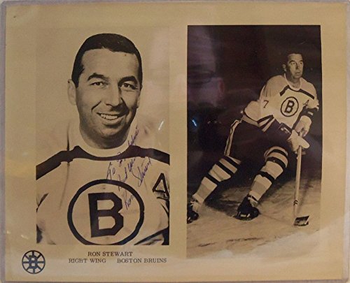 Ron Stewart (d. 2012) Signed Autographed Vintage Glossy 'To Freddie' 8x10 Photo (Boston Bruins) - COA Matching Holograms