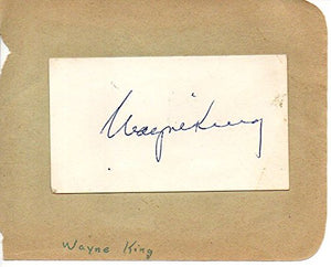 Wayne King (d. 1985) Signed Autographed Vintage Card Attached to Album Page