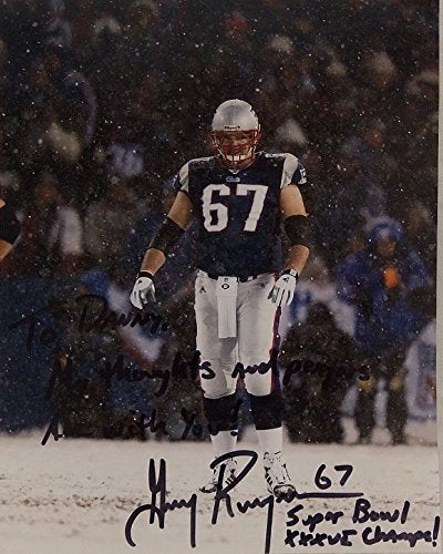 Grey Ruegamer Signed Autographed 'To Danny' Glossy 8x10 Photo (New England Patriots) - COA Matching Holograms
