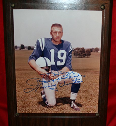 Johnny Unitas Signed Autographed Glossy 8x10 Photo In Wood Plaque Personalized - COA Matching Holograms