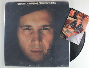 Don McLean Signed Autographed "Chain Lightning" Record Album - COA Matching Holograms