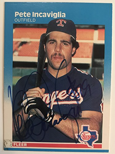 Pete Incaviglia Signed Autographed 1987 Fleer Baseball Card - Texas Rangers