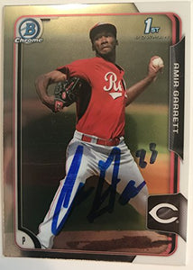 Amir Garrett Signed Autographed 2015 Bowman 1st Card Baseball Card - Cincinnati Reds