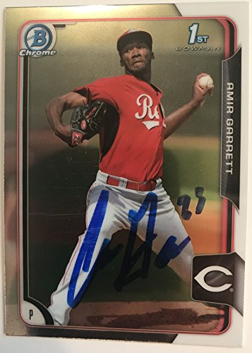 Amir Garrett Signed Autographed 2015 Bowman 1st Card Baseball Card - Cincinnati Reds