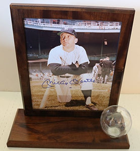 Mickey Mantle Signed Autographed Glossy 8x10 Photo In Wood Plaque Display - COA Matching Holograms