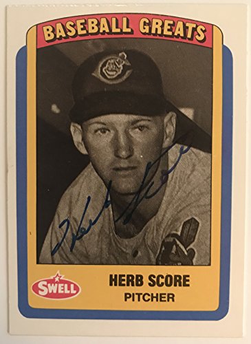 Herb Score (d. 2008) Signed Autographed 1990 Swell Greats Baseball Card - Cleveland Indians