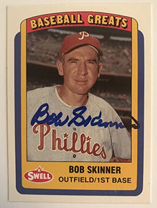 Bob Skinner Signed Autographed 1990 Swell Greats Baseball Card - Philadelphia Phillies