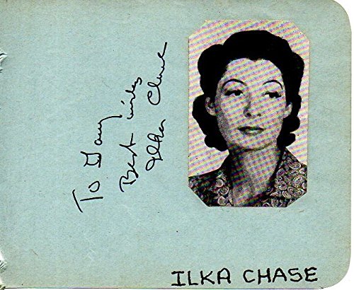 Ilka Chase (d. 1978) Signed Autographed Vintage Autograph Page