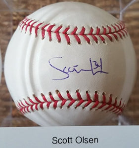 Scott Olsen Signed Autographed Official Major League (OML) Baseball - COA Matching Holograms