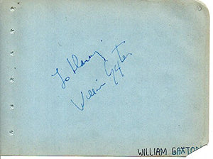 William Gaxton (d. 1963) Signed Autographed Vintage Autograph Album Page