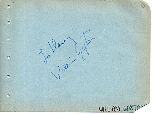 William Gaxton (d. 1963) Signed Autographed Vintage Autograph Album Page