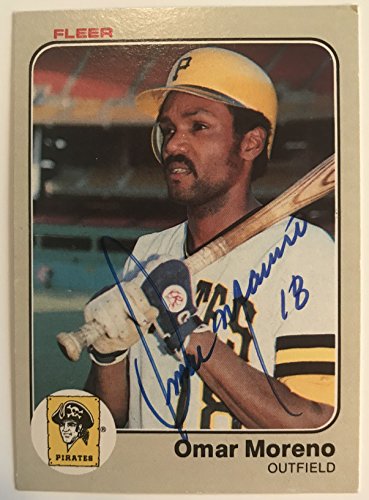 Omar Moreno Signed Autographed 1983 Fleer Baseball Card - Pittsburgh Pirates