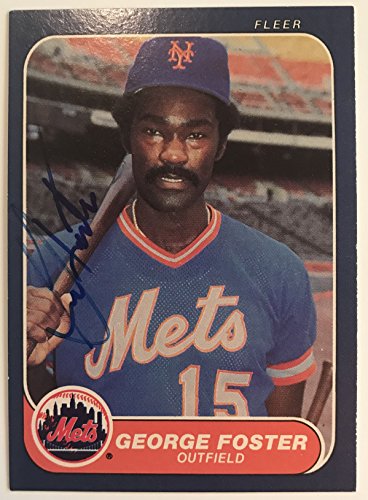 George Foster Signed Autographed 1986 Fleer Baseball Card - New York Mets
