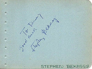 Stephen Bekassy (d. 1995) Signed Autographed Vintage Autograph Album Page