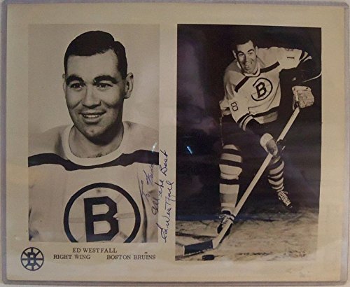 Ed Westfall Signed Autographed Vintage Glossy 'To Freddie' 8x10 Photo (Boston Bruins) - COA Matching Holograms