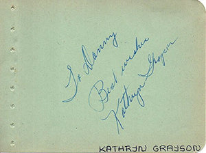 Kathryn Grayson (d. 2010) Signed Autographed Vintage Autograph Album Page