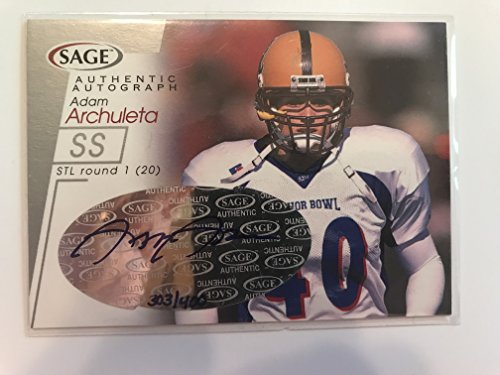 Adam Archuleta Signed Autographed 2001 SAGE Auto Football Card #303/400