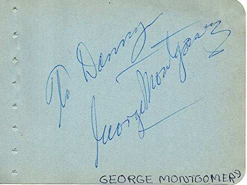 George Montgomery (d. 2000) Signed Autographed Vintage Autograph Album Page