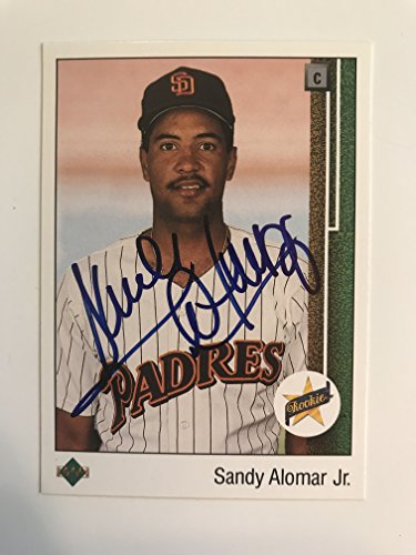 Sandy Alomar, Jr. Signed Autographed 1989 Upper Deck Rookie Baseball Card - San Diego Padres