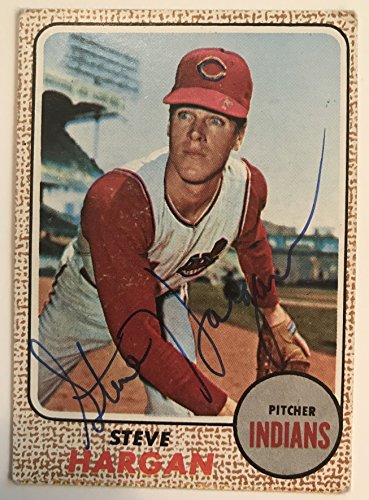 Steve Hargan Signed Autographed 1968 Topps Baseball Card - Cleveland Indians