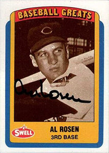 Al Rosen (d. 2015) Signed Autographed Swell Baseball Card - Cleveland Indians