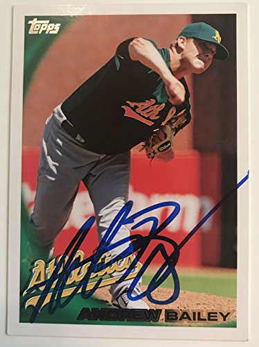Andrew Bailey Signed Autographed 2010 Topps Baseball Card - Oakland Athletics