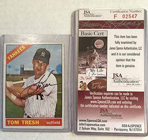 Tom Tresh (d. 2008) Signed Autographed 1966 Topps Baseball Card (JSA COA) - New York Yankees