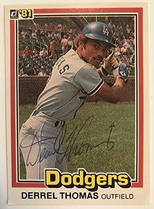 Derrel Thomas Signed Autographed 1981 Donruss Baseball Card - Los Angeles Dodgers