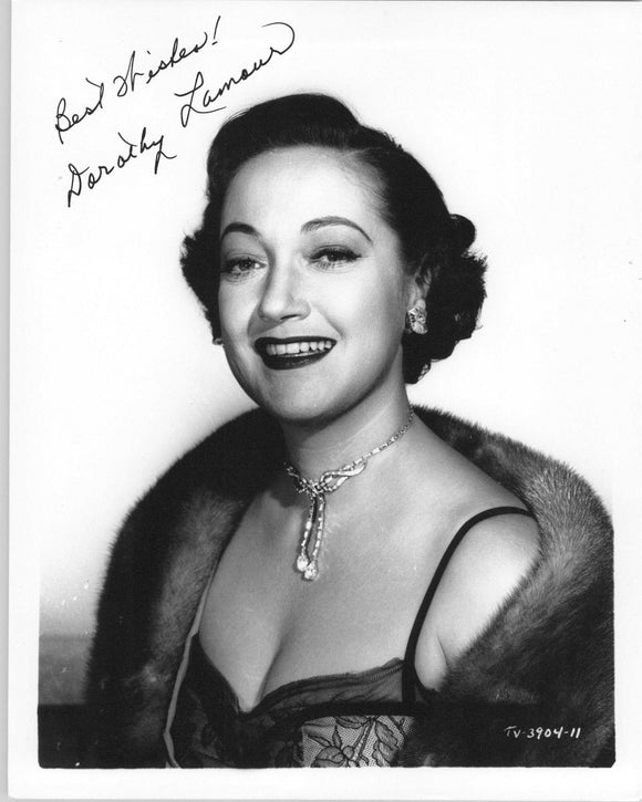 Dorothy Lamour (d. 1996) Signed Autographed Glossy 8x10 Photo - COA Matching Holograms