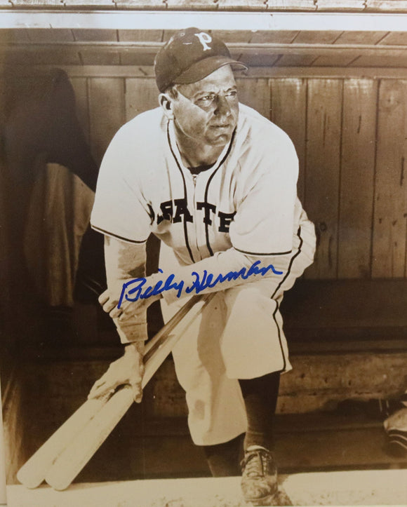 Billy Herman (d. 1992) Signed Autographed Glossy 8x10 Photo Pittsburgh Pirates - COA Matching Holograms