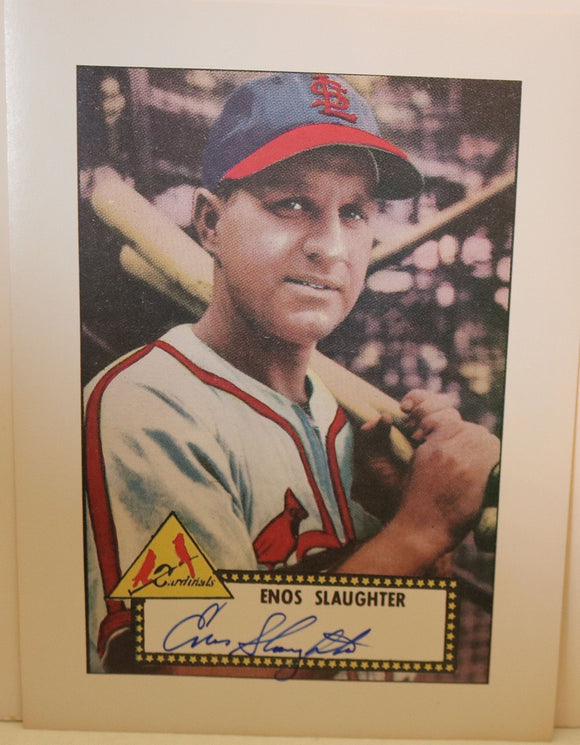 Enos Slaughter (d. 2002) Signed Autographed 9x12 Photo Print St. Louis Cardinals - COA Matching Holograms