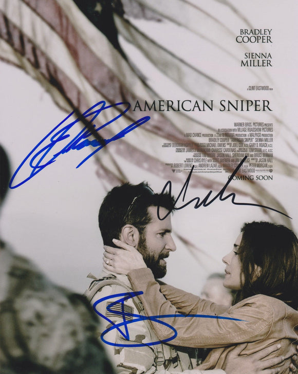 Clint Eastwood, Bradley Cooper & Sienna Miller Signed Autographed 