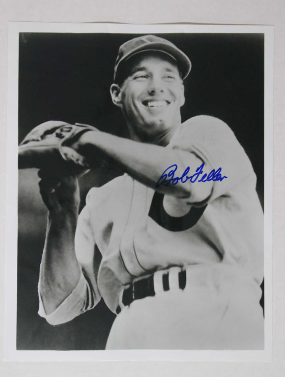 Bob Feller (d. 2010) Signed Autographed Glossy 8x10 Photo Cleveland Indians - COA Matching Holograms