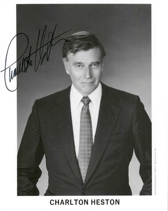 Charlton Heston (d. 2008) Signed Autographed Glossy 8x10 Photo - COA Matching Holograms
