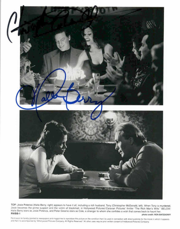 Halle Berry & Christopher McDonald Signed Autographed 