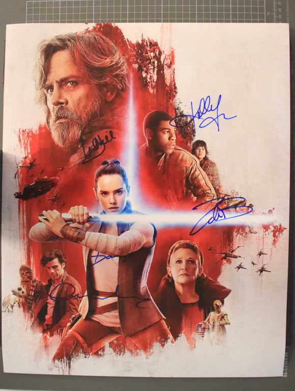 Star Wars Last Jedi Cast Signed Autographed Glossy 16x20 Photo - COA Matching Holograms