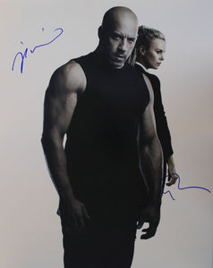Vin Diesel & Charlize Theron Signed Autographed "Fate of the Furious" Glossy 16x20 Photo - COA Matching Holograms