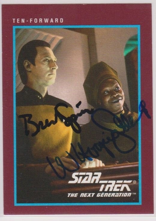 Brent Spiner & Whoopie Goldberg Signed Autographed 1991 Star Trek Trading Card - COA Matching Holograms