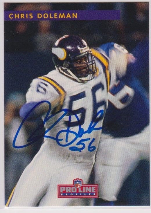 Chris Doleman (d. 2020) Signed Autographed 1992 Pro Line Football Card - Minnesota Vikings
