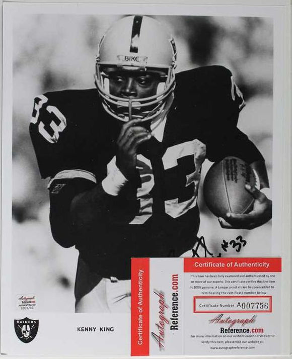 Kenny King Signed Autographed Glossy 8x10 Photo Oakland Raiders - COA Matching Holograms