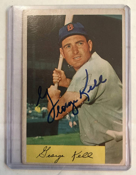 George Kell (d. 2009) Signed Autographed 1954 Bowman Baseball Card - Boston Red Sox